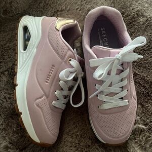 Skechers Pink and Gold Kids Sneakers